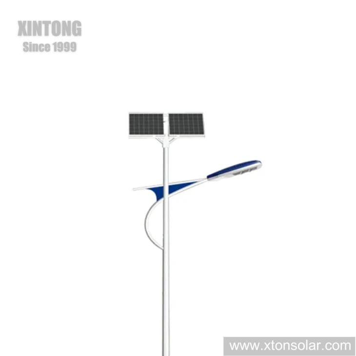 100W Double Arm LED Module Solar Street Light 3000 Lumens 7m